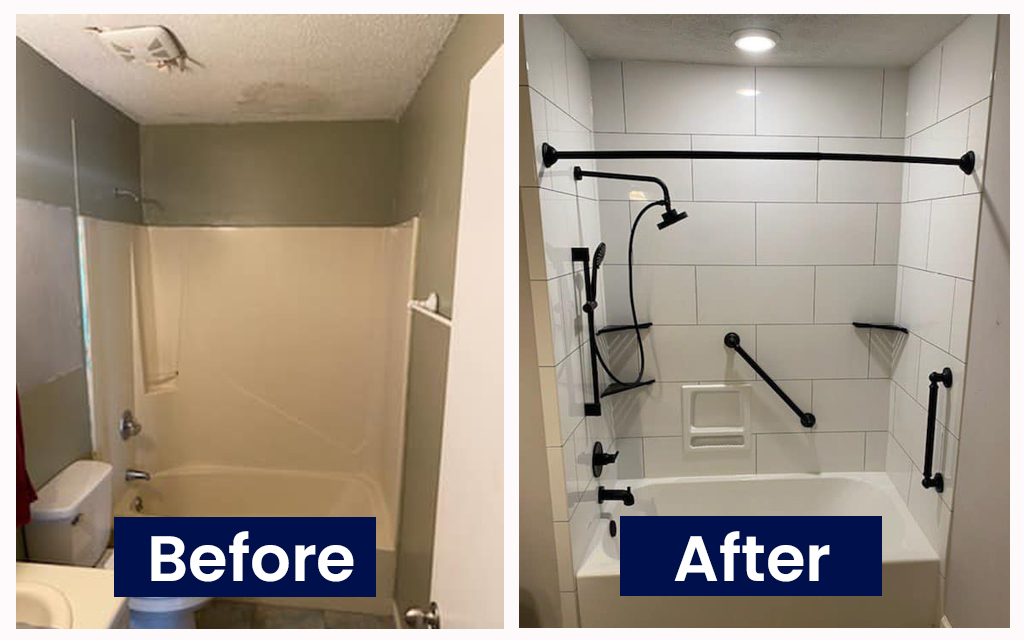 Before and After New Bathtub and Shower | Bathtub to Shower Conversion