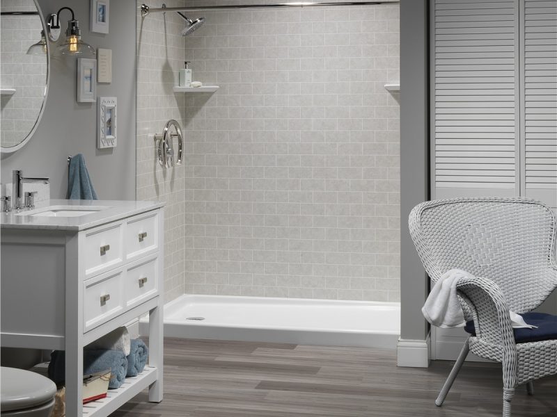 Shower with Subway Wall Pattern | Acrylic Shower Wall Panels
