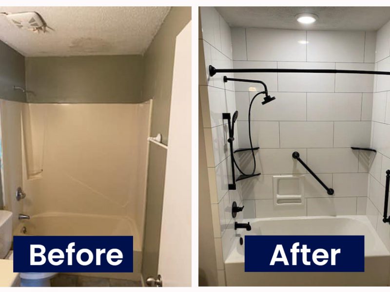 Before and After New Bathtub and Shower | Bathtub to Shower Conversion