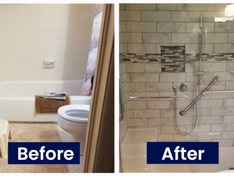 Tub to Shower Before and After
