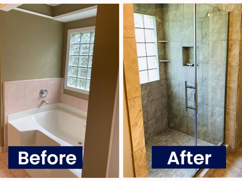 Before and After Converting Bathtub to Shower | Bathtub to Shower Conversion