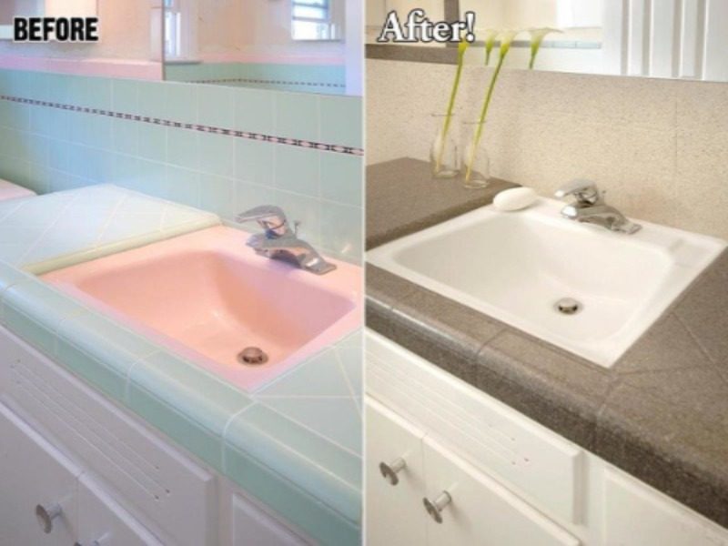 Before and After Sink Resurfacing | Ceramic Refinishing
